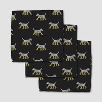 Geometry Dalmation in Boots Black Dishcloth Set