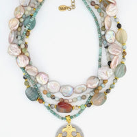 Julio Designs | Blue Heron Amazonite Statement Necklace
