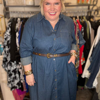 Odeon Denim Dress-Orion Blue