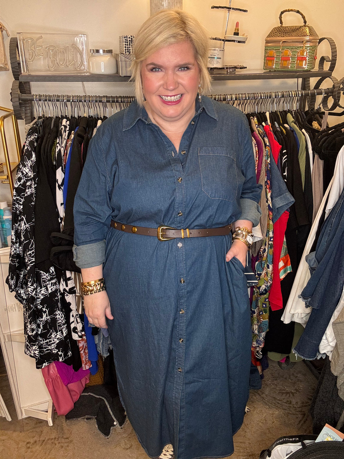 Odeon Denim Dress-Orion Blue