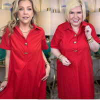 Charmed Life Dress-Red - The Shoppes at Coldwater