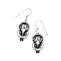 Brighton | Interlok Harmony French Wire Earrings-Silver-Black - The Shoppes at Coldwater