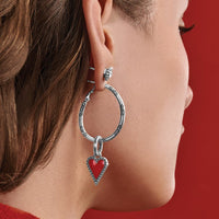 Brighton | Oval Hoop Charm Earrings-Silver