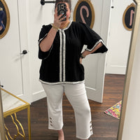 Coco & Carmen Georgie Wide Leg Cropped with Grommet