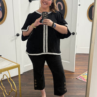 Coco & Carmen Georgie Wide Leg Cropped with Grommet