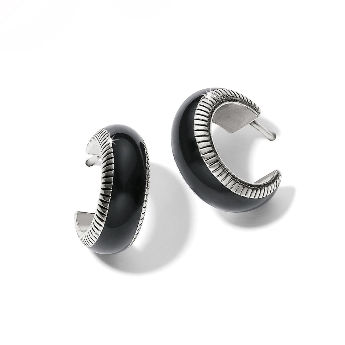 Brighton | Interlok Noir Small Hoop Earrings