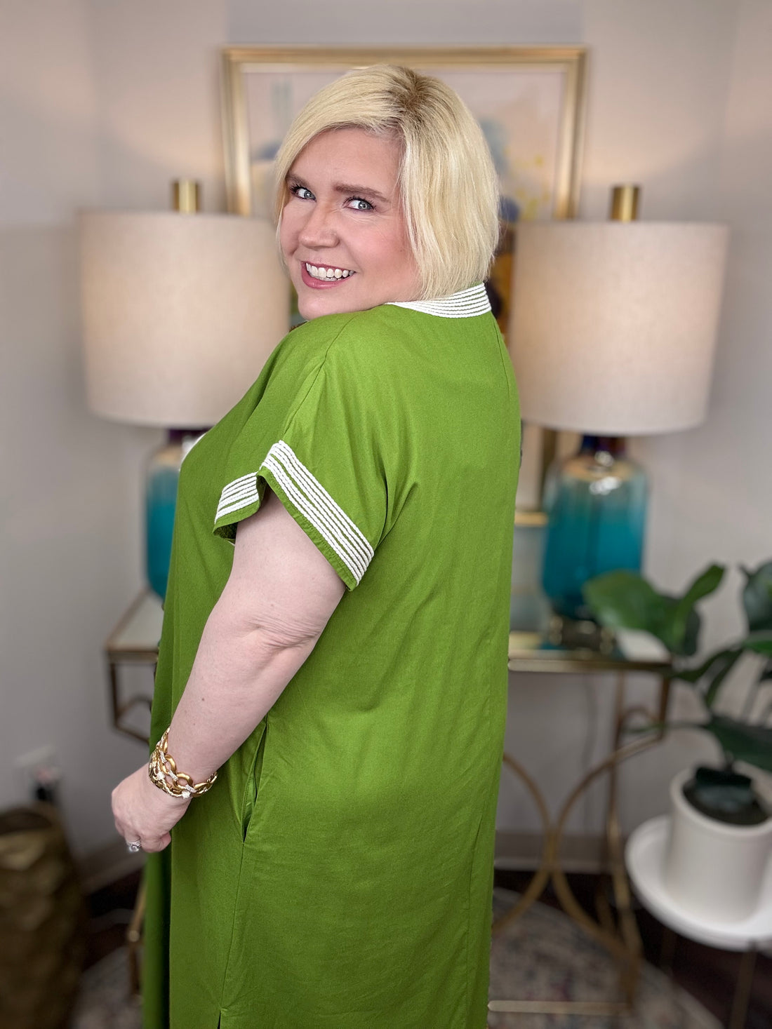 Second To None Dress-Green - The Shoppes at Coldwater