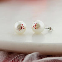 Pearl Logo Stud Earrings