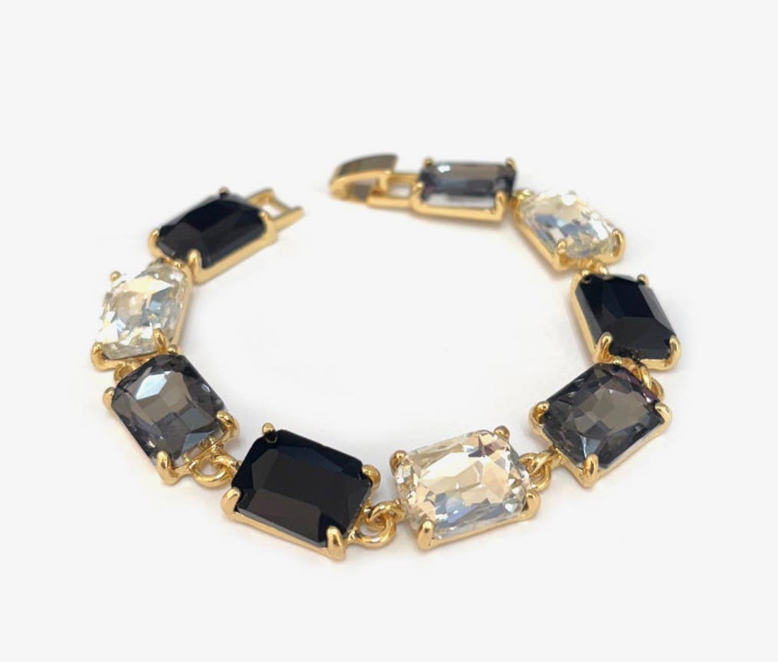 Emerald Cut Linked Bracelet-7 Colors!