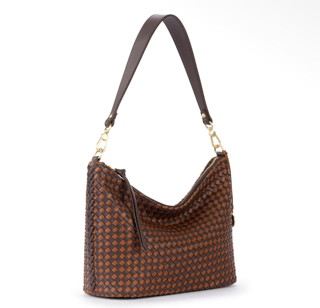 The Sak | Juniper Small Hobo Woven-Mahogany Cognac Woven