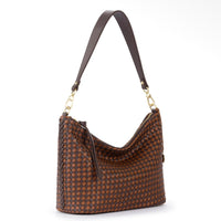 The Sak | Juniper Small Hobo Woven-Mahogany Cognac Woven