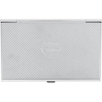 Silver business card holder with intricate pattern 