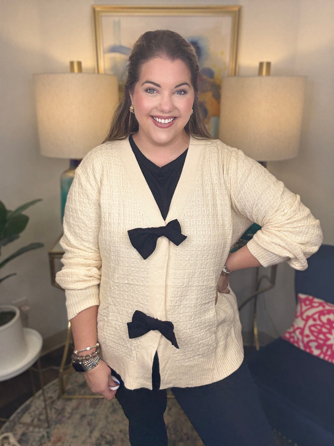 Hooked On Bows Cardigan-S-3X!