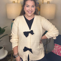 Hooked On Bows Cardigan-S-3X!