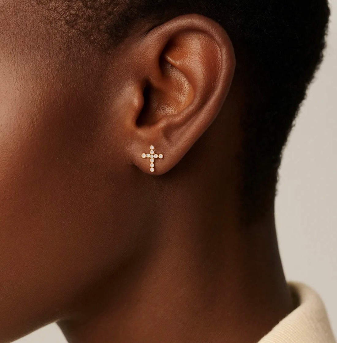 Natalie Wood | Legacy Cross Stud Earrings-Silver