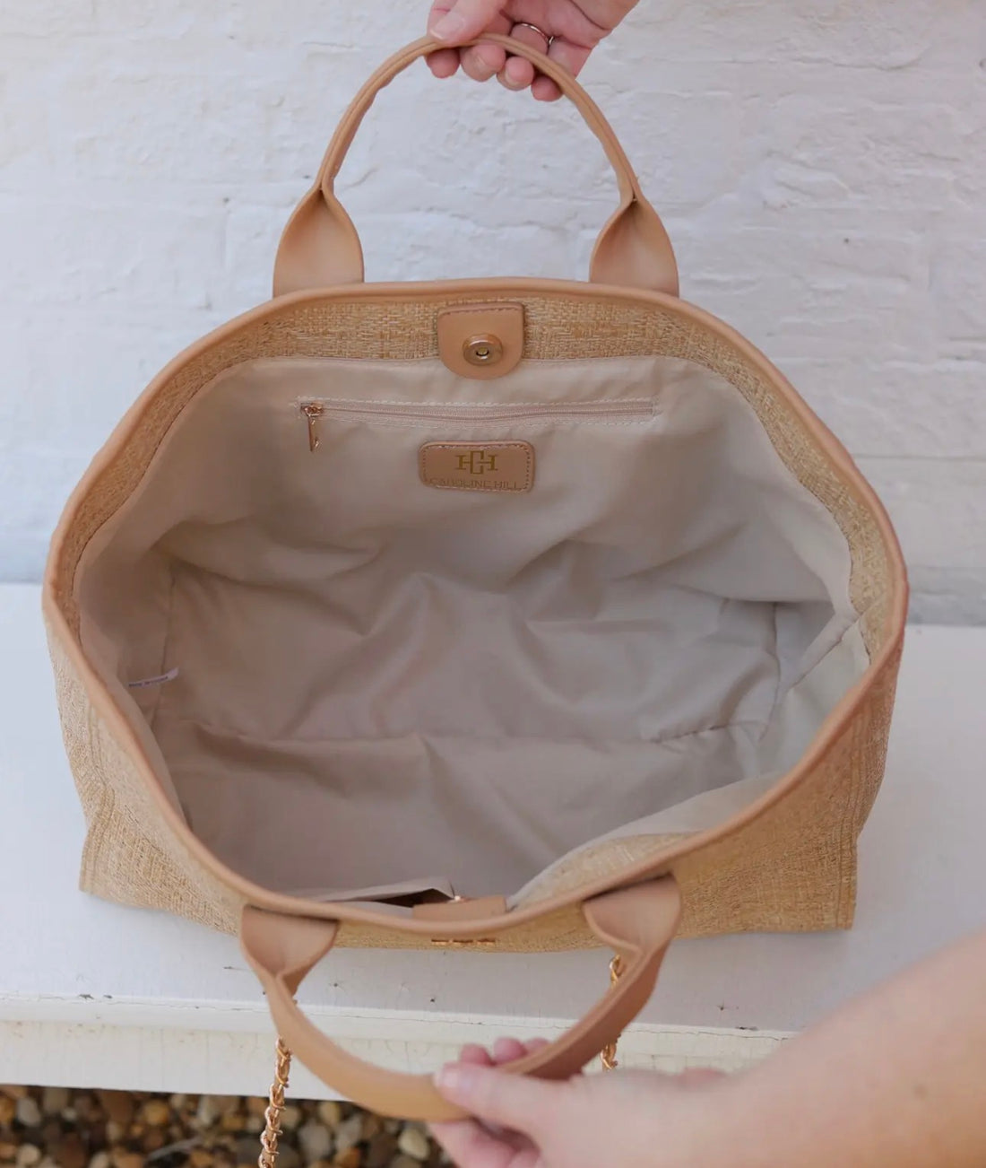 Caroline Hill | Melissa Tote Bag-Natural Lattice