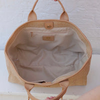 Caroline Hill | Melissa Tote Bag-Natural Lattice