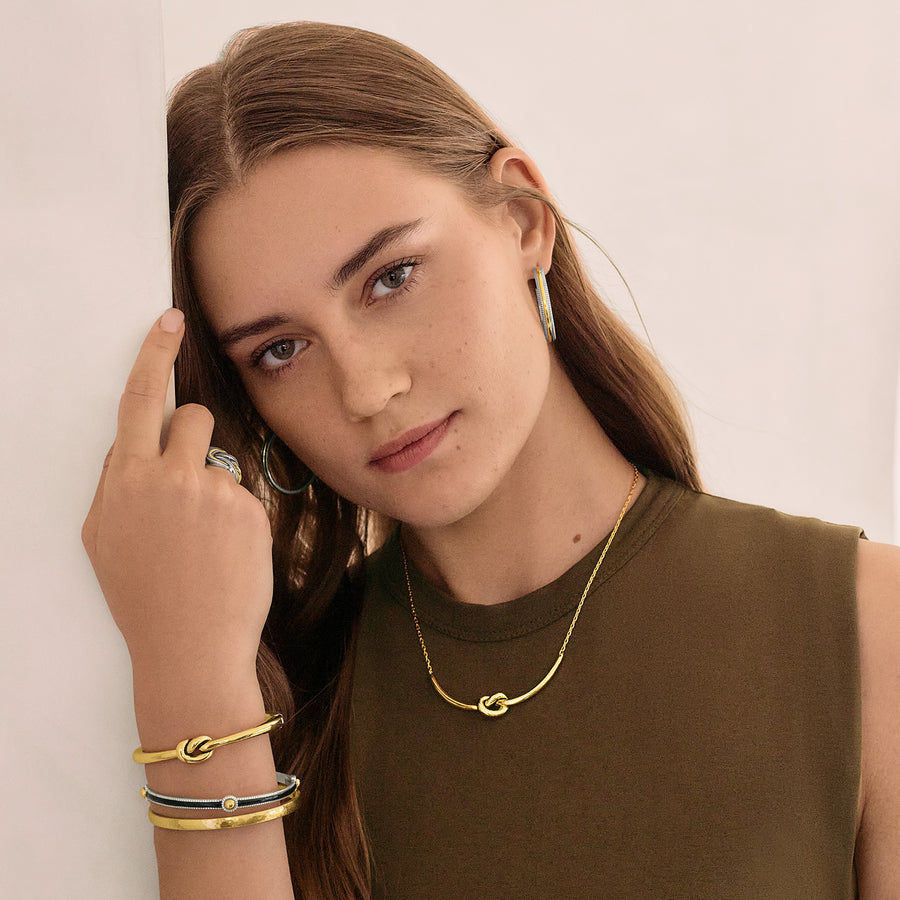 Brighton | Interlok Single Knot Gold Hinge Bracelet