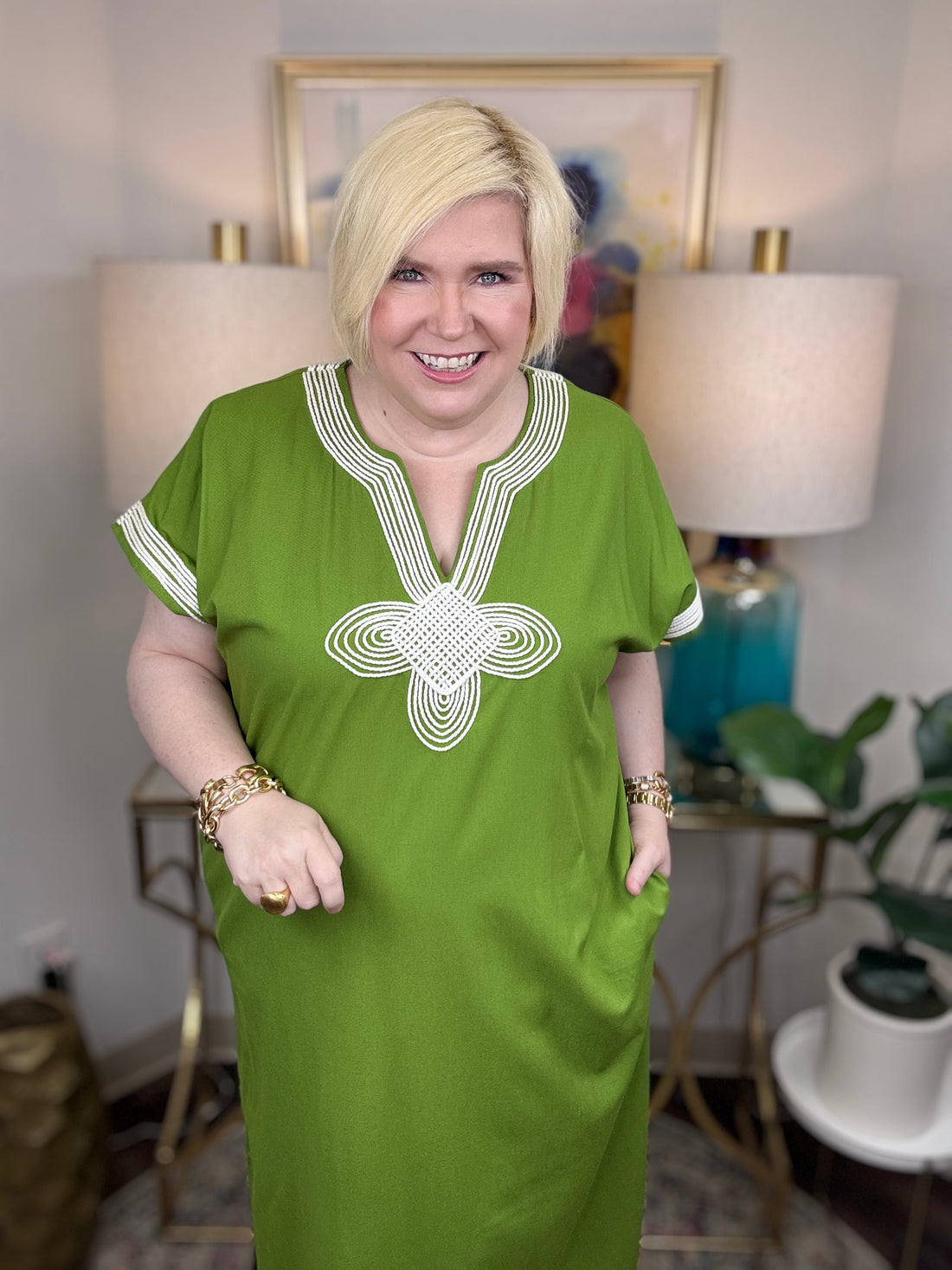 Second To None Dress-Green - The Shoppes at Coldwater