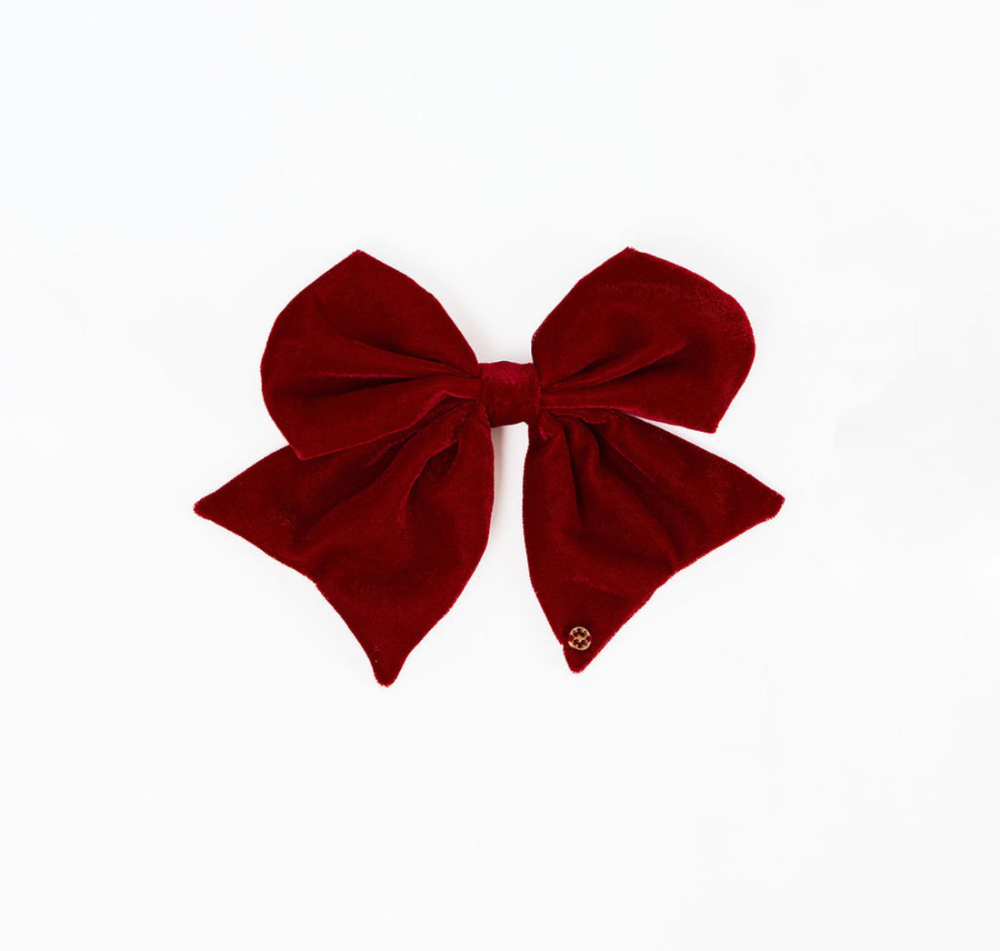 Mary Square Magnetic Bow-Velvet Red