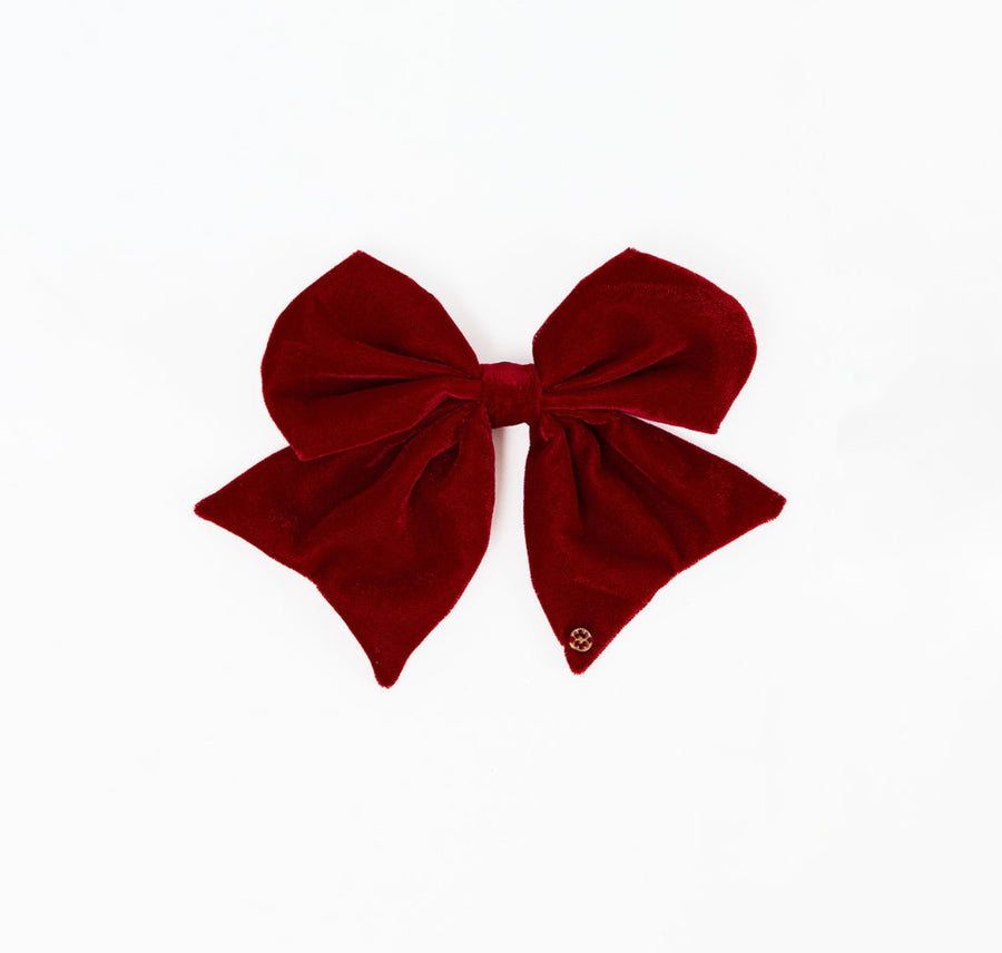 Mary Square Magnetic Bow-Velvet Red