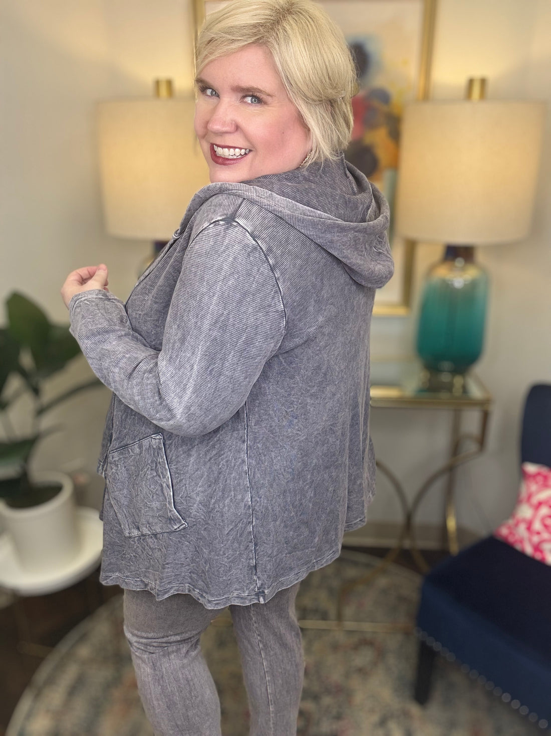 Jess & Jane Cascade of Feelings Cardi-Faded Silver