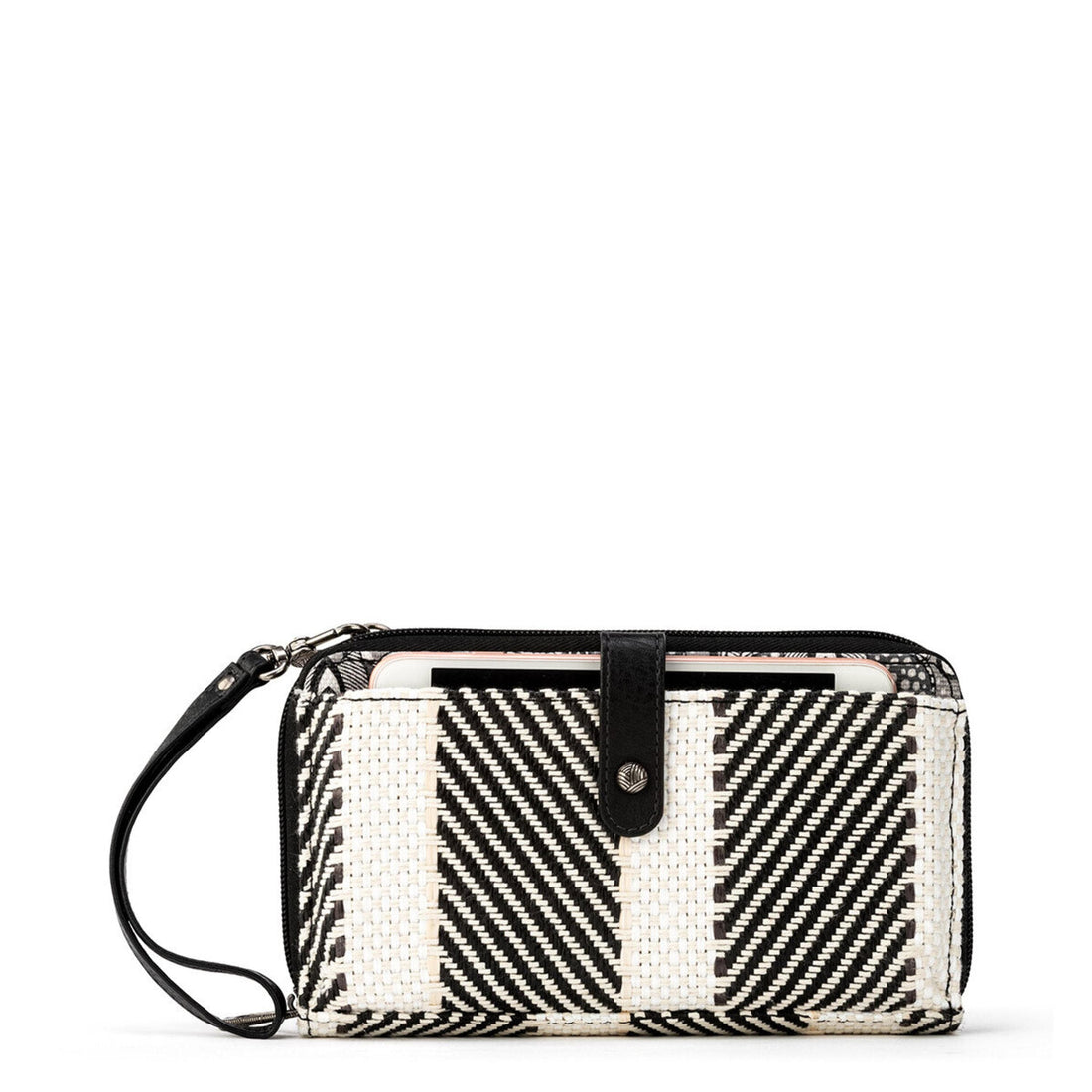 Smartphone Wallet - Straw - Black and White Soulful Desert Woven