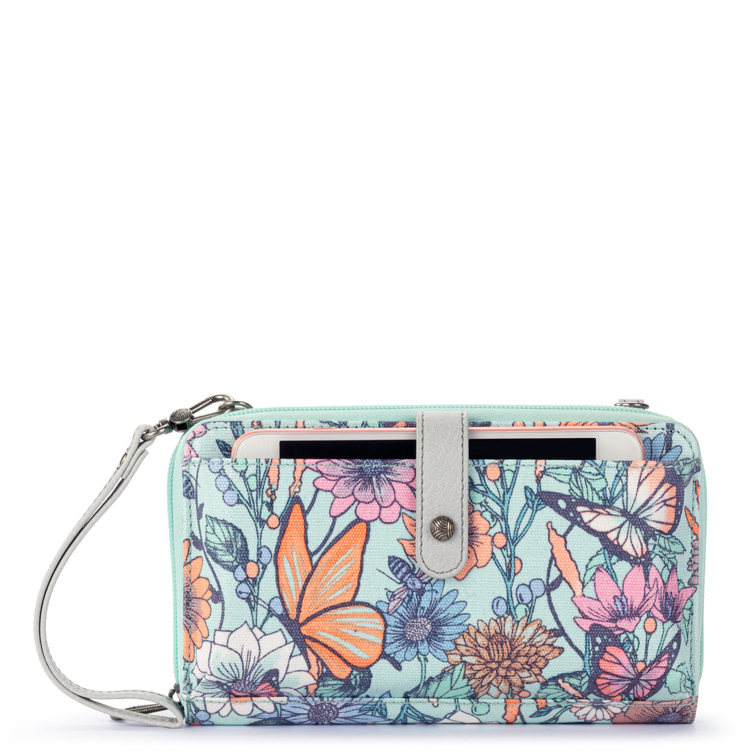 Smartphone Wallet - Canvas - Aqua In Bloom