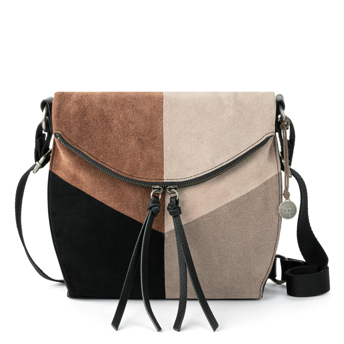 Silverlake Flap Crossbody - Leather - Neutral Suede Block