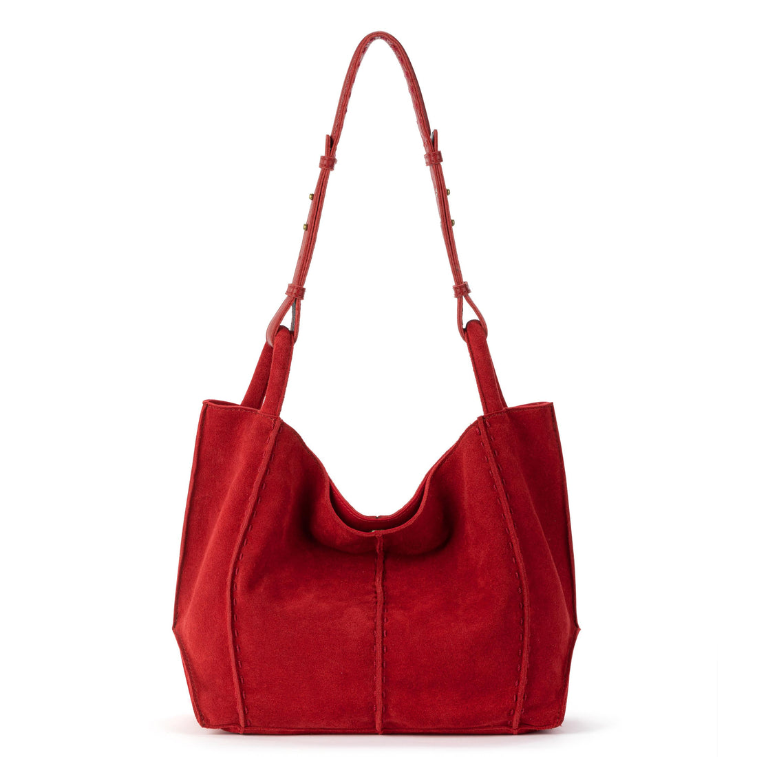 Los Feliz Medium Tote - Leather - Scarlet Suede