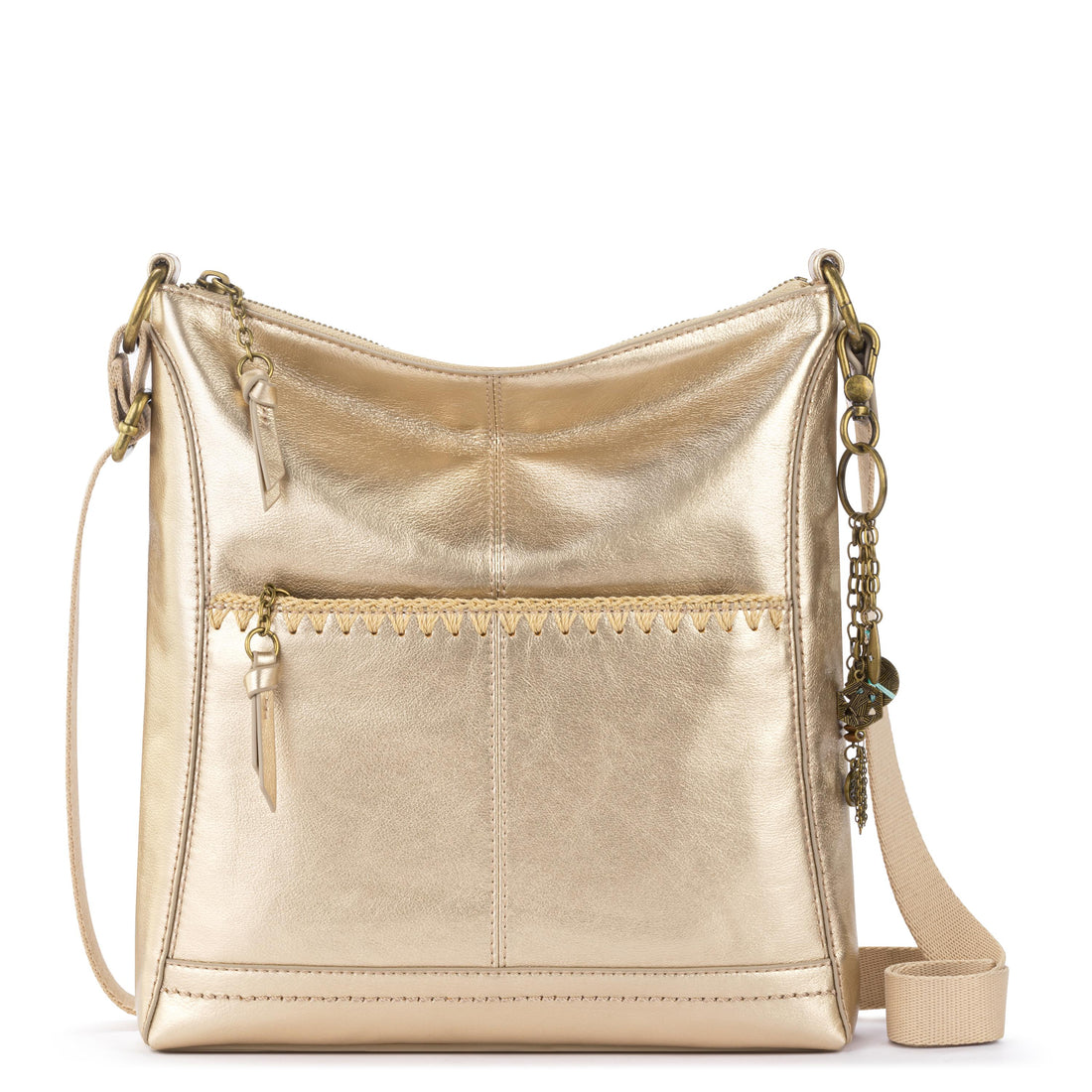 Lucia Crossbody - Leather - Light Gold