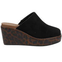 Corky's Maybe Later leopard print closed toe wedge