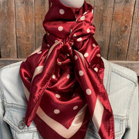 Burgundy Polka Dot Wild Rag Scarf
