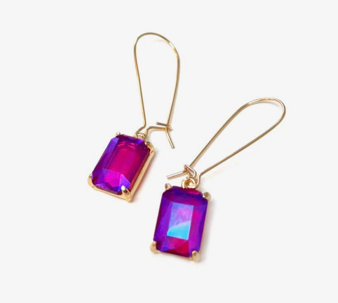 Rectangle Sparkle Earrings-6 Colors