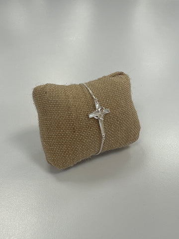 Silver Cross Heart Bracelet