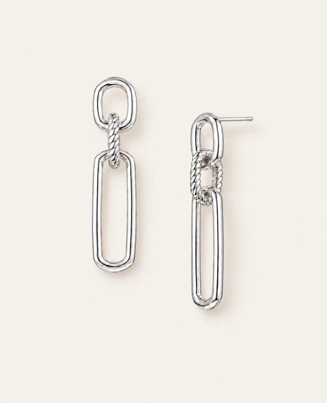 Natalie Wood | She’s Spicy Link Statement Earrings-Silver