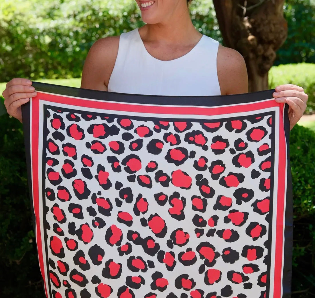 Caroline Hill | Meredith Spotted Scarf-Red/Black
