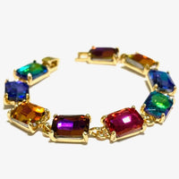 Emerald Cut Linked Bracelet-7 Colors!