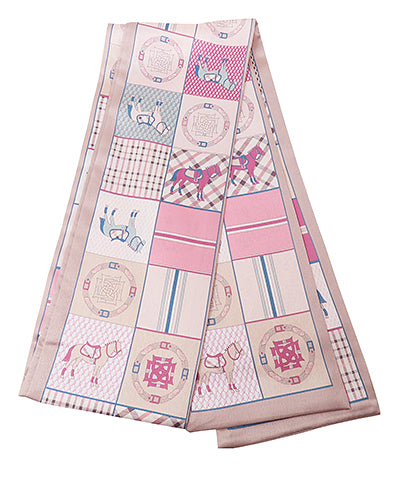 Pink equestrian pattern twilly scarf