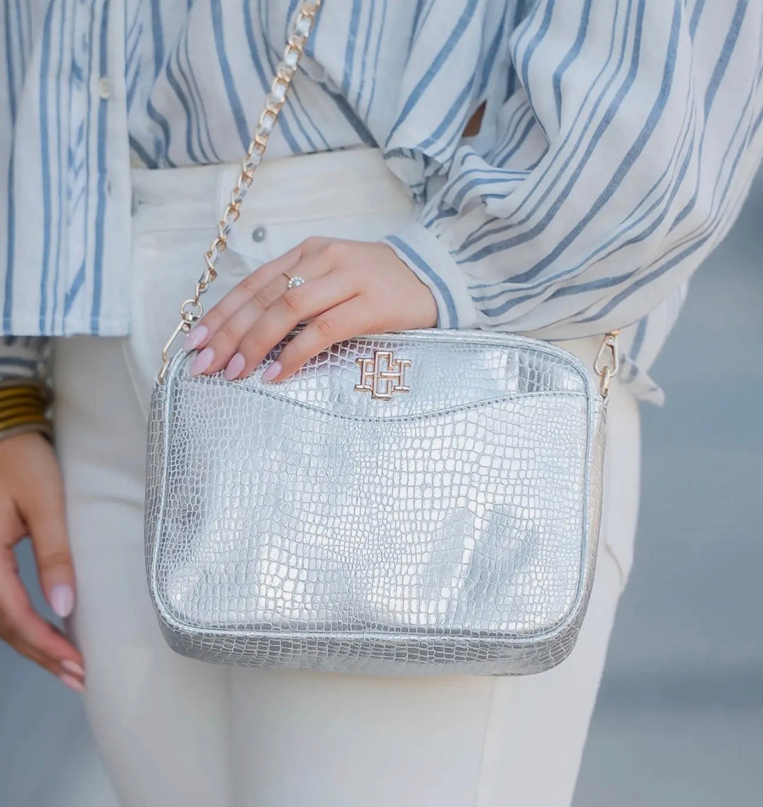 Caroline Hill | Fiona Crossbody-Silver EC