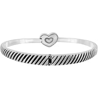 Brighton | Celestia Heart Hinged Bangle-Silver