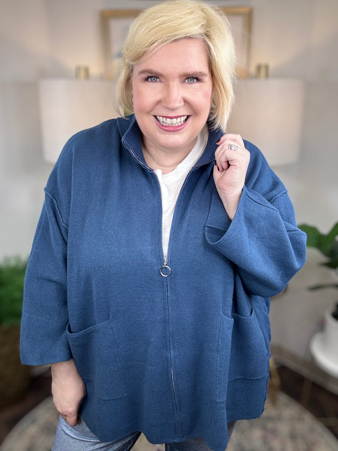 Coco & Carmen | Heavenly Luxe Zip Cardigan