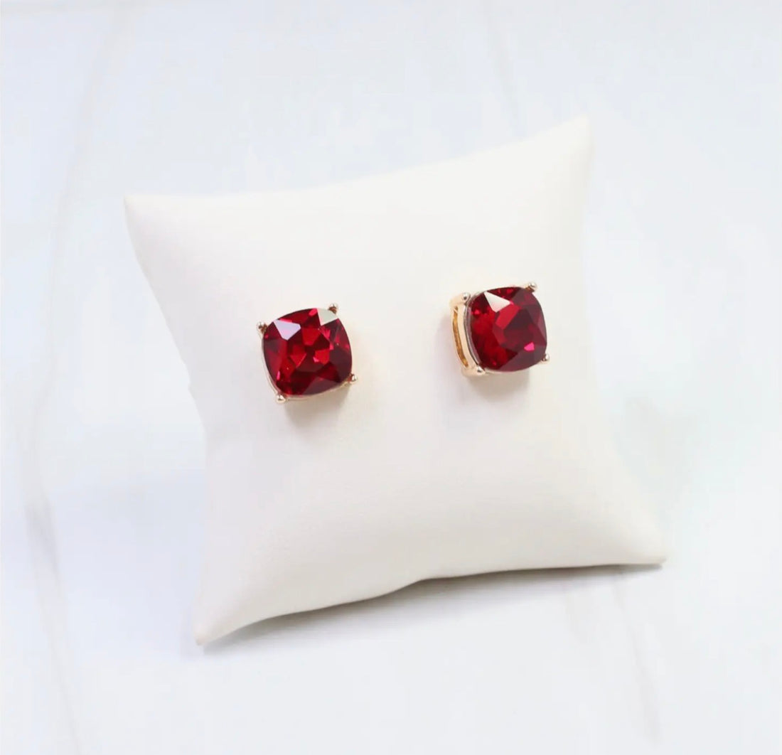 Caroline Hill | Julien Stone Stud Earring-Red
