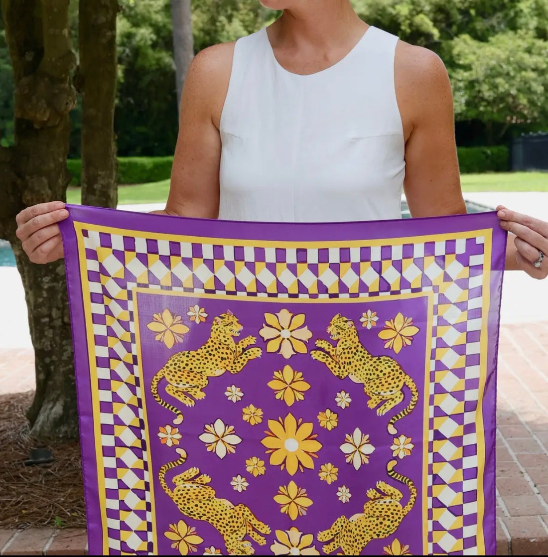 Caroline Hill | Hollis Scarf-Purple/Gold