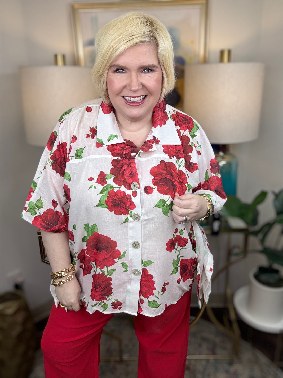 Coming Up Roses Curvy Jacket - The Shoppes at Coldwater