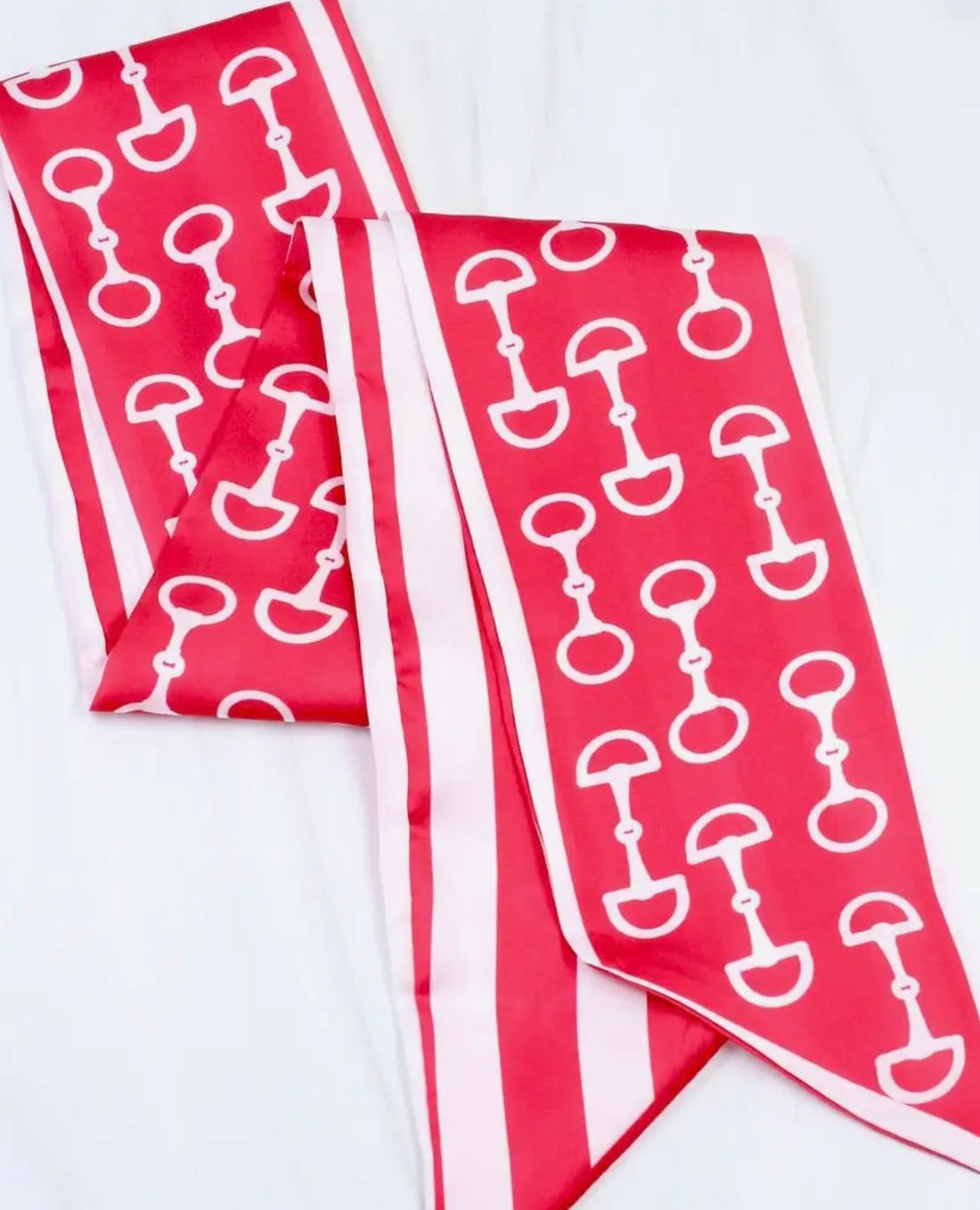 Caroline Hill | Ilene Reverisble Skinny Scarf-Crimson/White