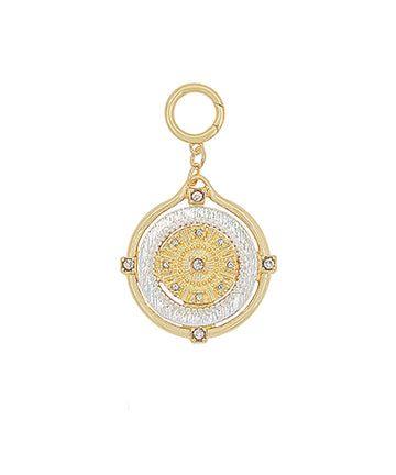 Two Tone Coin Charm Pendant