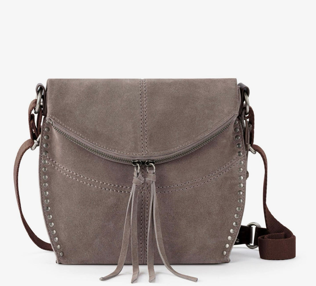 Silverlake Flap Crossbody - Mushroom Suede