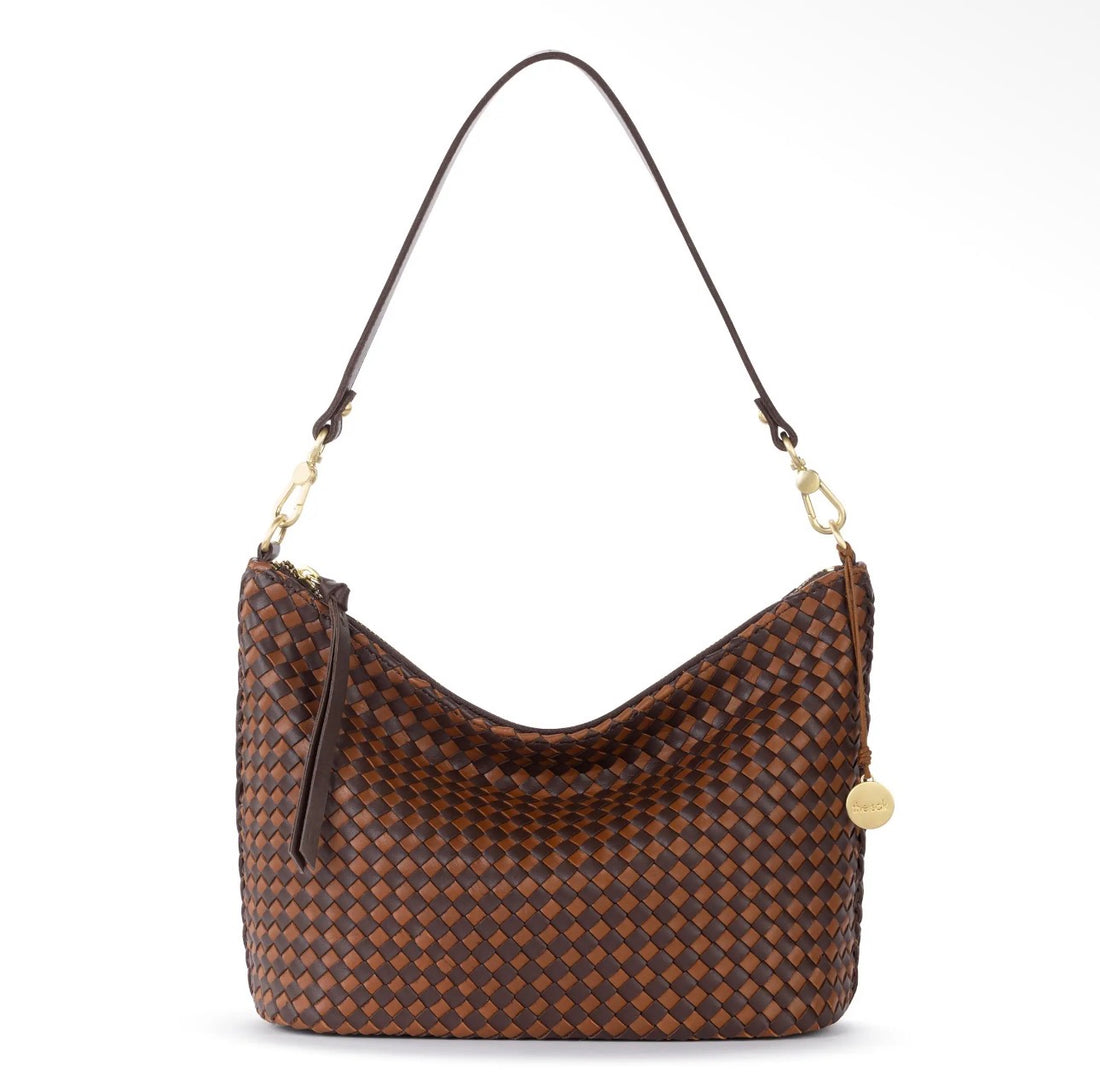 The Sak | Juniper Small Hobo Woven-Mahogany Cognac Woven
