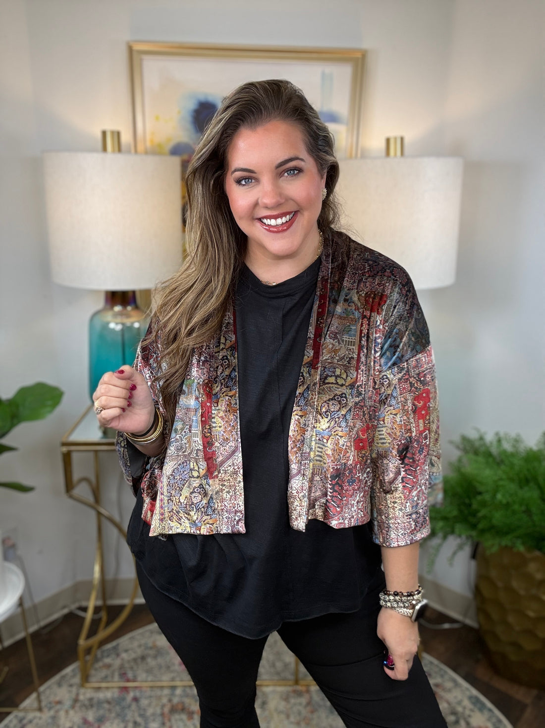 Shannon Passero | Effie Velvet Topper-Persian Print
